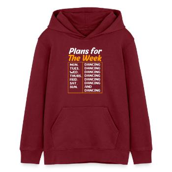 Breakdancing - Teens Organic Hoodie by Stanley/Stella - burgundy - Front - AI Model Teenager Male dark (155cm)