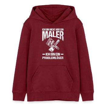 Master Painter Journeyman Painter - Teens Organic Hoodie by Stanley/Stella - burgundy - Front - AI Model Teenager Male dark (155cm)