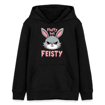Mürrischer Hase Sarkastisches Tierdesign - Teenager Organic Hoodie Mini Cruiser von Stanley/Stella - Schwarz - Vorne - AI Model Teenager Male light (155cm)