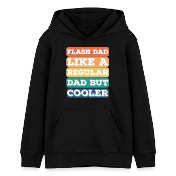 Bloc Flash Papa Boulderer - Sweat à capuche ado bio Stanley/Stella - noir - Devant - AI Model Teenager Male light (155cm)
