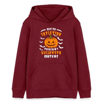 Inflation Halloween Spruch - Teenager Organic Hoodie Mini Cruiser von Stanley/Stella - Burgunderrot - Vorne - AI Model Teenager Male dark (155cm)