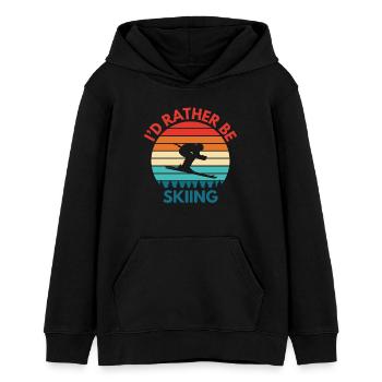 Skifahren Skiurlaub Skispruch Skifahrer - Teenager Organic Hoodie Mini Cruiser von Stanley/Stella - Schwarz - Vorne - AI Model Teenager Male light (155cm)