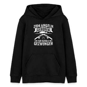 Zum Angeln Geboren Zur Schule Gezwungen - Teenager Organic Hoodie Mini Cruiser von Stanley/Stella - Schwarz - Vorne - AI Model Teenager Male light (155cm)
