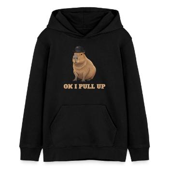 Okay, ich ziehe auf – Capybara-Meme-Humor - Teenager Organic Hoodie Mini Cruiser von Stanley/Stella - Schwarz - Vorne - AI Model Teenager Male light (155cm)