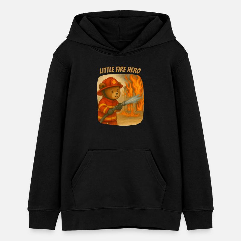 Petit pompier - Sweat à capuche ado bio Stanley/Stella - noir