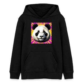 panda - Sweat à capuche ado bio Stanley/Stella - noir - Devant - AI Model Teenager Male light (155cm)