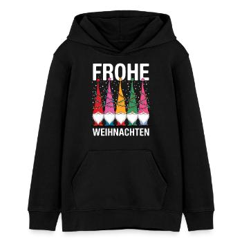 Gnom Frohe Weihnachten Gnome lustig Wichtel süß - Teenager Organic Hoodie Mini Cruiser von Stanley/Stella - Schwarz - Vorne - AI Model Teenager Male light (155cm)