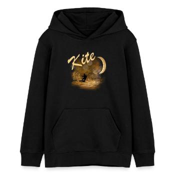 Kite - Teenager Organic Hoodie Mini Cruiser von Stanley/Stella - Schwarz - Vorne - AI Model Teenager Male light (155cm)