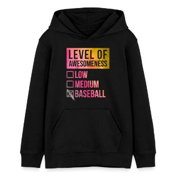 Baseball - Teenager Organic Hoodie Mini Cruiser von Stanley/Stella - Schwarz - Vorne - AI Model Teenager Male light (155cm)