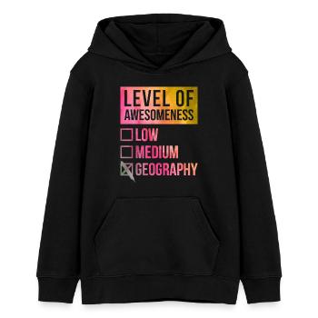 Geography - Teens Organic Hoodie by Stanley/Stella - black - Front - AI Model Teenager Male light (155cm)