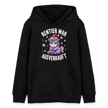 Rentier war ausverkauft Einhorn - Teenager Organic Hoodie Mini Cruiser von Stanley/Stella - Schwarz - Vorne - AI Model Teenager Male light (155cm)