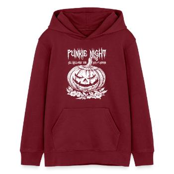 Punkie Night Jack O'Lantern Weißes Design - Teenager Organic Hoodie Mini Cruiser von Stanley/Stella - Burgunderrot - Vorne - AI Model Teenager Male dark (155cm)