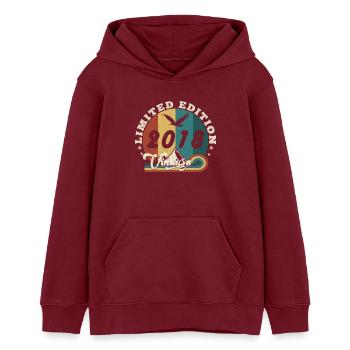 Jahrgang 2023 Retro - Bestseller - Teenager Organic Hoodie Mini Cruiser von Stanley/Stella - Burgunderrot - Vorne - AI Model Teenager Male dark (155cm)
