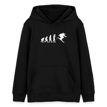 Skier Evolution - Teens Organic Hoodie by Stanley/Stella - black - Front - AI Model Teenager Male light (155cm)
