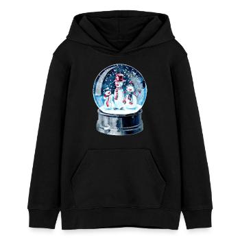 Weihnachten Schneekugel - Teenager Organic Hoodie Mini Cruiser von Stanley/Stella - Schwarz - Vorne - AI Model Teenager Male light (155cm)