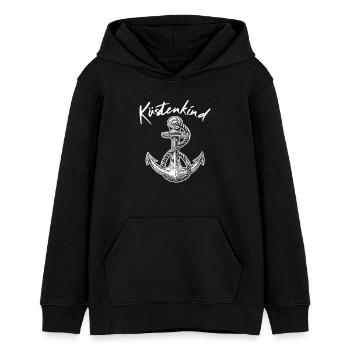 Küstenkind - Anker - Teenager Organic Hoodie Mini Cruiser von Stanley/Stella - Schwarz - Vorne - AI Model Teenager Male light (155cm)