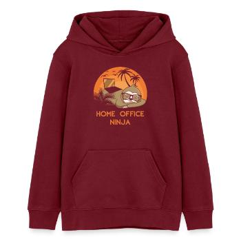 Home Office Ninja - Teenager Organic Hoodie Mini Cruiser von Stanley/Stella - Burgunderrot - Vorne - AI Model Teenager Male dark (155cm)