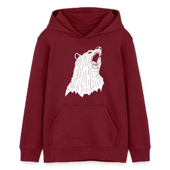 Wütender Eisbär - Teenager Organic Hoodie Mini Cruiser von Stanley/Stella - Burgunderrot - Vorne - AI Model Teenager Male dark (155cm)