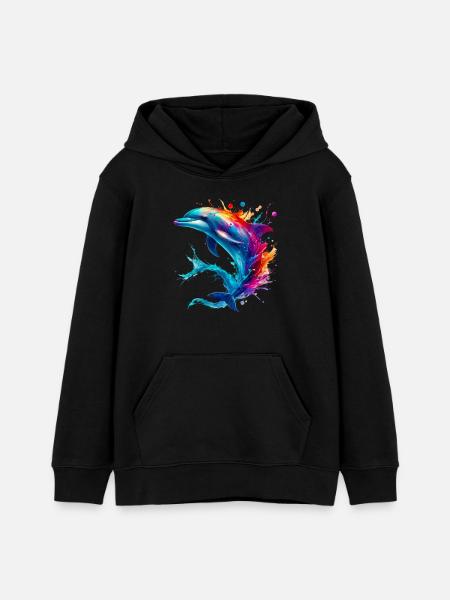 Delfin - Teenager Organic Hoodie Mini Cruiser von Stanley/Stella - Schwarz