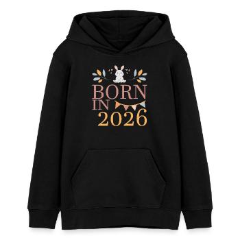 Baby Geboren in 2026 Born in 2026 Süßer Hase - Teenager Organic Hoodie Mini Cruiser von Stanley/Stella - Schwarz - Vorne - AI Model Teenager Male light (155cm)