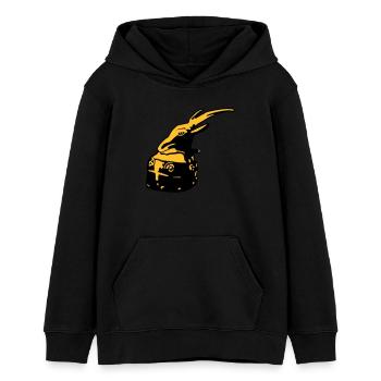 Albanian helmet from Skanderbeg Tirana Albania - Teens Organic Hoodie by Stanley/Stella - black - Front - AI Model Teenager Male light (155cm)
