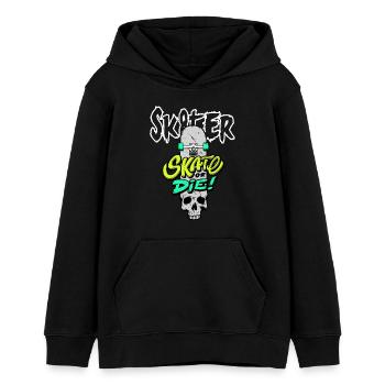 Enfants patineurs - Sweat à capuche ado bio Stanley/Stella - noir - Devant - AI Model Teenager Male light (155cm)