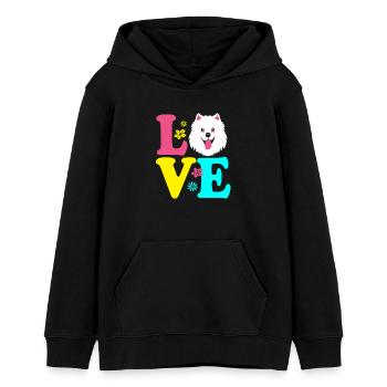 Samoyed Dog Samoyed - Teens Organic Hoodie by Stanley/Stella - black - Front - AI Model Teenager Male light (155cm)