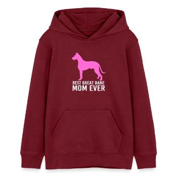 Deutsche Dogge - Teenager Organic Hoodie Mini Cruiser von Stanley/Stella - Burgunderrot - Vorne - AI Model Teenager Male dark (155cm)