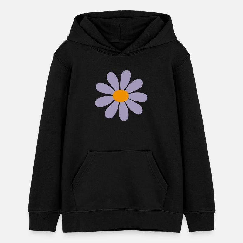 Fleur de marguerite - Sweat à capuche ado bio Stanley/Stella - noir