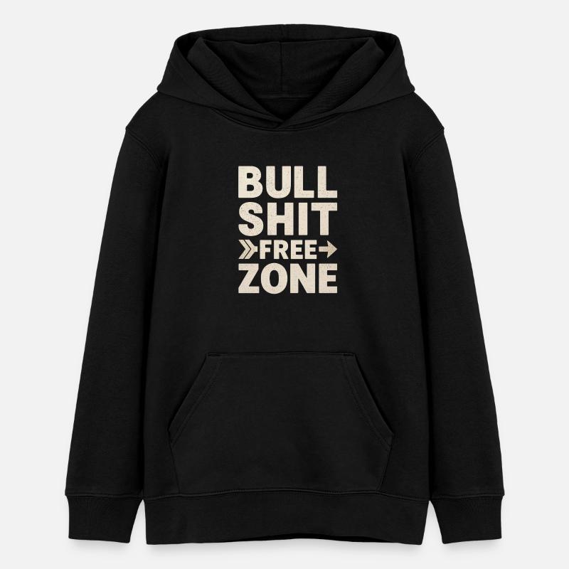 Zone franche de conneries - Sweat à capuche ado bio Stanley/Stella - noir