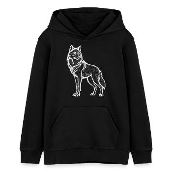 majestic wolf - Teens Organic Hoodie by Stanley/Stella - black - Front - AI Model Teenager Male light (155cm)