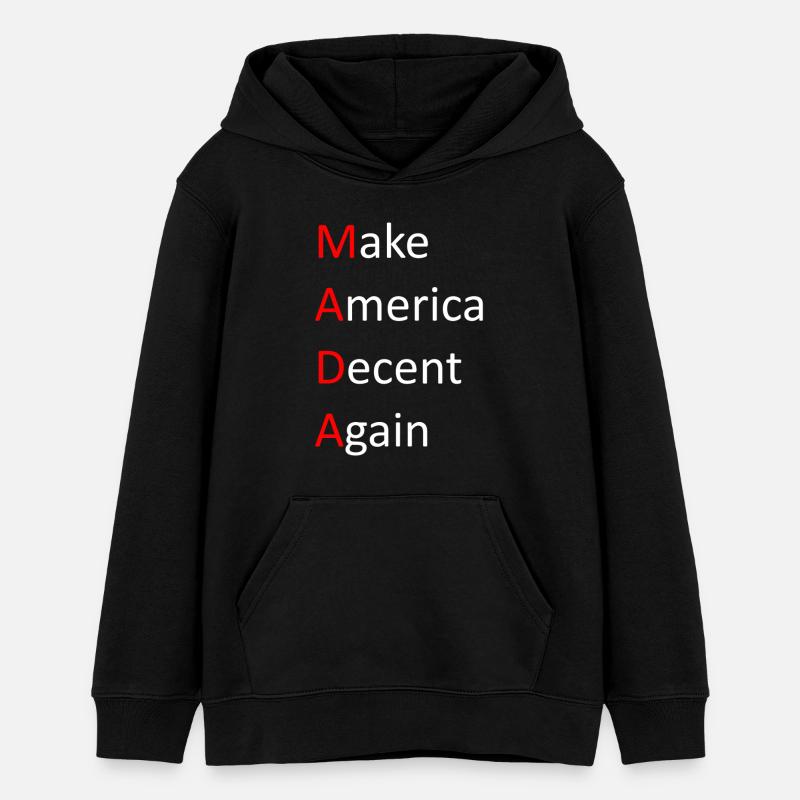 Make_America_Decent_Again - Sweat à capuche ado bio Stanley/Stella - noir