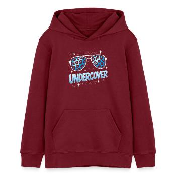 Undercover Speech - Sonnenbrille Design - Teenager Organic Hoodie Mini Cruiser von Stanley/Stella - Burgunderrot - Vorne - AI Model Teenager Male dark (155cm)