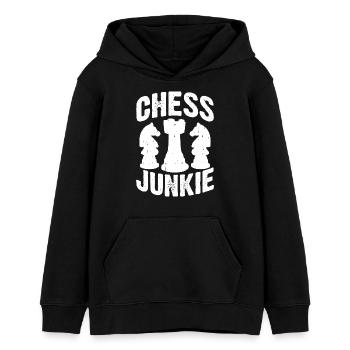Chess Junkie Geschenk Schach Sport Schachmeister - Teenager Organic Hoodie Mini Cruiser von Stanley/Stella - Schwarz - Vorne - AI Model Teenager Male light (155cm)