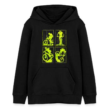 MTB | Mountainbike | Mountainbiken | Mountainbiker - Teenager Organic Hoodie Mini Cruiser von Stanley/Stella - Schwarz - Vorne - AI Model Teenager Male light (155cm)