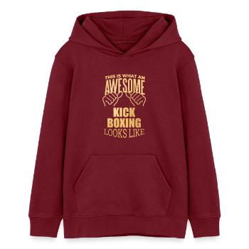Kickboxer - Teenager Organic Hoodie Mini Cruiser von Stanley/Stella - Burgunderrot - Vorne - AI Model Teenager Male dark (155cm)