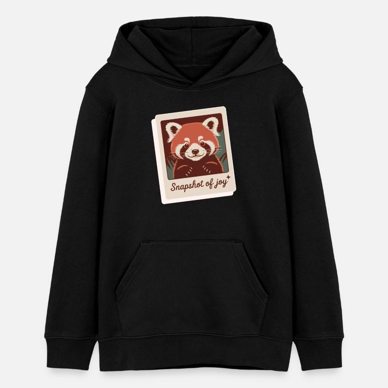 Joie du Panda Rouge - Sweat à capuche ado bio Stanley/Stella - noir