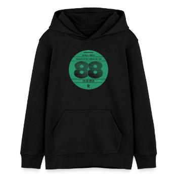 Vignette automobile 1988 - Sweat à capuche ado bio Stanley/Stella - noir - Devant - AI Model Teenager Male light (155cm)