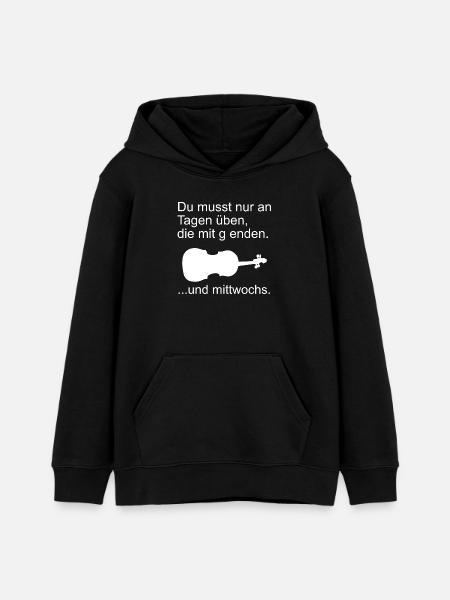 Geige üben - Teenager Organic Hoodie Mini Cruiser von Stanley/Stella - Schwarz
