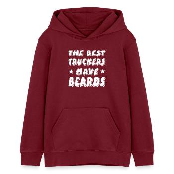 Beard - Teens Organic Hoodie by Stanley/Stella - burgundy - Front - AI Model Teenager Male dark (155cm)