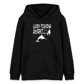 Angeln - Teenager Organic Hoodie Mini Cruiser von Stanley/Stella - Schwarz - Vorne - AI Model Teenager Male light (155cm)