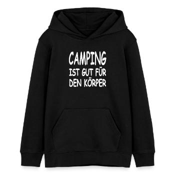 Camping - Teenager Organic Hoodie Mini Cruiser von Stanley/Stella - Schwarz - Vorne - AI Model Teenager Male light (155cm)