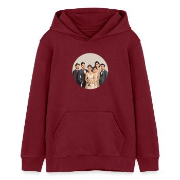 Élégance et joie – Le moment parfait du mariage - Sweat à capuche ado bio Stanley/Stella - bordeaux - Devant - AI Model Teenager Male dark (155cm)