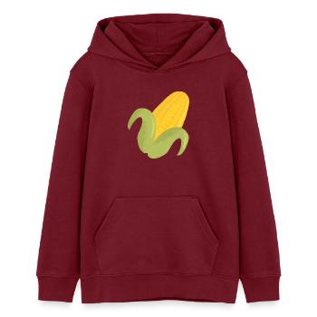 maïs en épi - Sweat à capuche ado bio Stanley/Stella - bordeaux - Devant - AI Model Teenager Male dark (155cm)