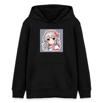 STICKER ANIME SWS - Teenager Organic Hoodie Mini Cruiser von Stanley/Stella - Schwarz - Vorne - AI Model Teenager Male light (155cm)
