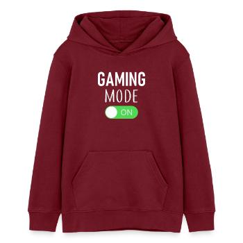 Gaming Mode On - Gamer - Gamergirl - Teens Organic Hoodie by Stanley/Stella - burgundy - Front - AI Model Teenager Male dark (155cm)