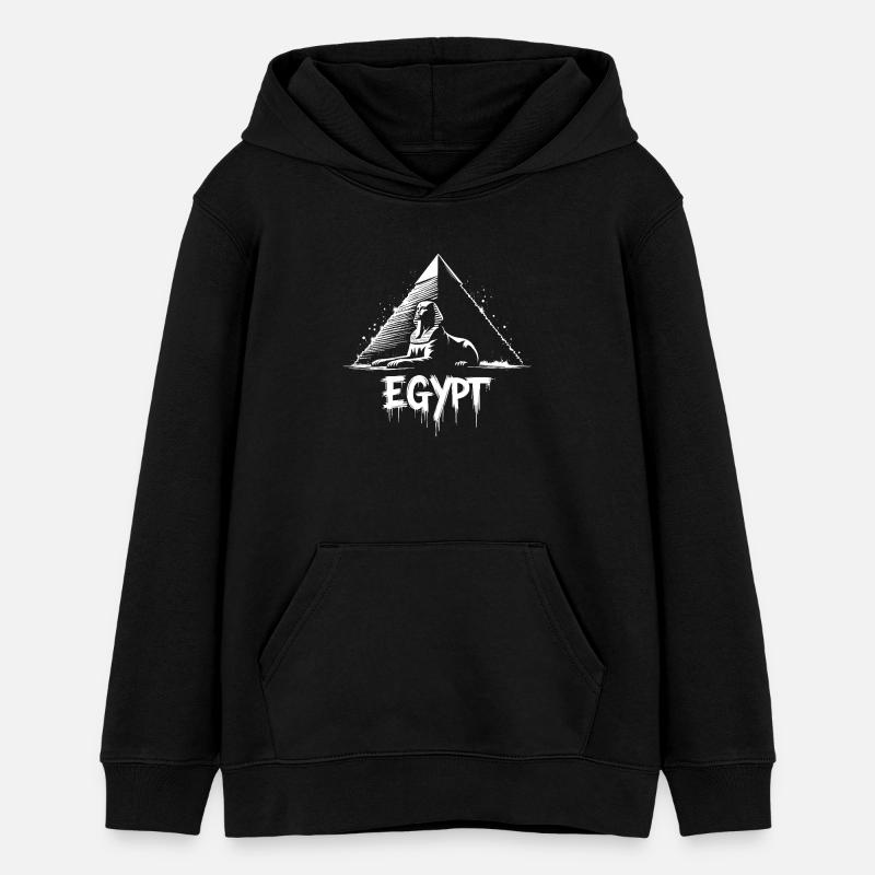 Pyramide du Sphinx d’Égypte - Sweat à capuche ado bio Stanley/Stella - noir