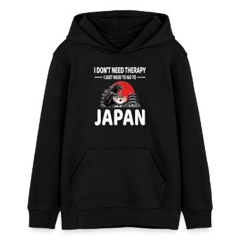 Japan - Teens Organic Hoodie by Stanley/Stella - black - Front - AI Model Teenager Male light (155cm)