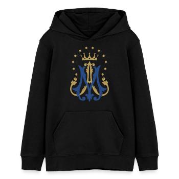 Auspice Maria - Teens Organic Hoodie by Stanley/Stella - black - Front - AI Model Teenager Male light (155cm)
