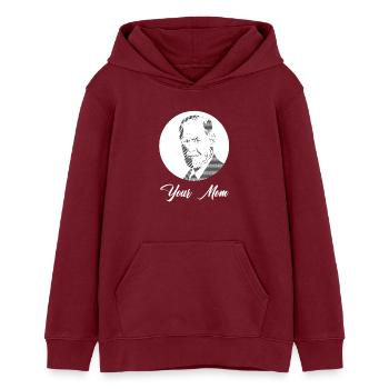 Your Mom - Teenager Organic Hoodie Mini Cruiser von Stanley/Stella - Burgunderrot - Vorne - AI Model Teenager Male dark (155cm)